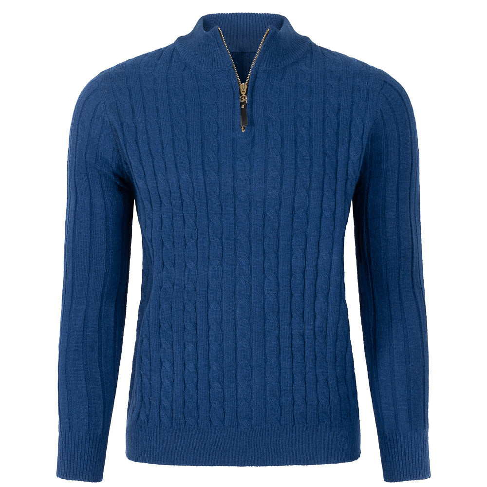 Quarter-Zip Cable Knit Sweater