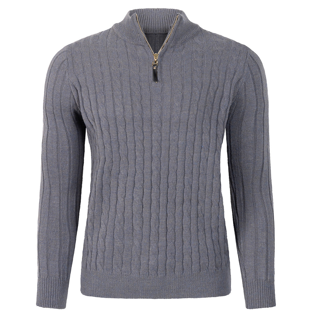 Quarter-Zip Cable Knit Sweater